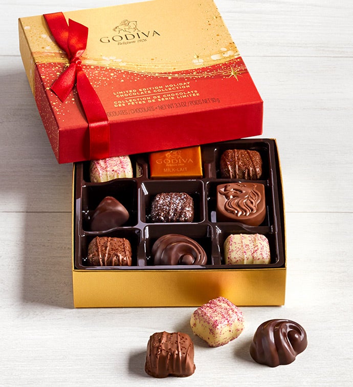 Godiva Ltd Edition 2021 Holiday Chocolates  9 pc